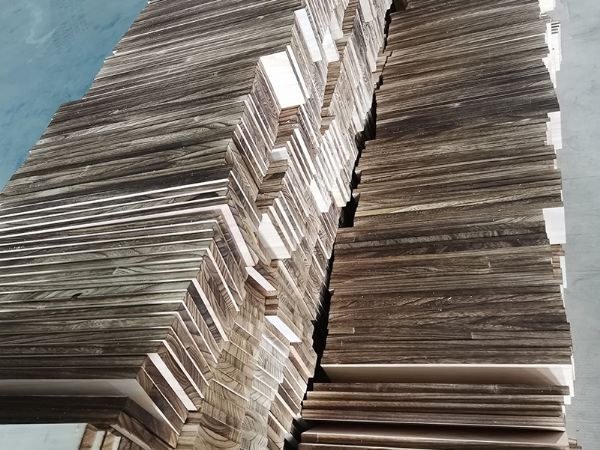 Burnt paulownia wood paneling